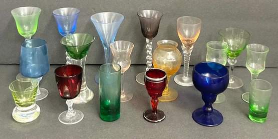 Lot Of Colorful Cordial/shot Glasses