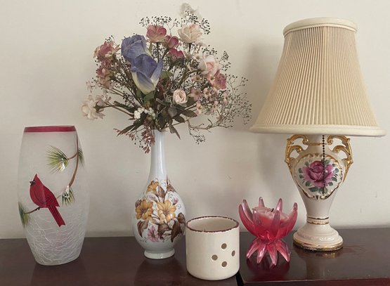 Porcelain Lamp, Vase, And More