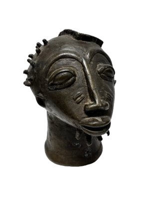 African Art: Antique Bronze Baoule Head