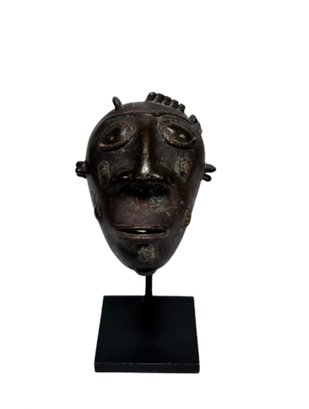 Small African Face Mask On Metal Stand