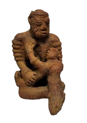 African Art: Terra Cotta Figure Of Mother And Child