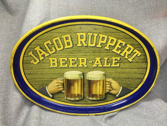 Fabulous Collectible Beer Tray JACOB RUPPERT Beer & Ale Tray - 1938 - Great Colors And Graphics - NICE TRAY