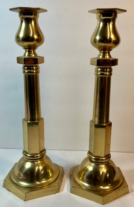 Made In Japan Solid Brass Candlestick Holders
