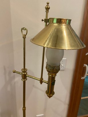 Orient Express Paris Istanbul Brass Floor Lamp 59in Adjustable Shade