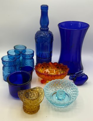 12 Piece Colored Glass Lot