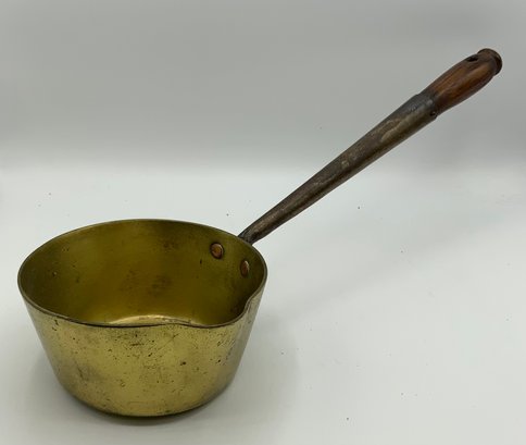Antique Primitive Heavy Forged Brass Cooking Pot
