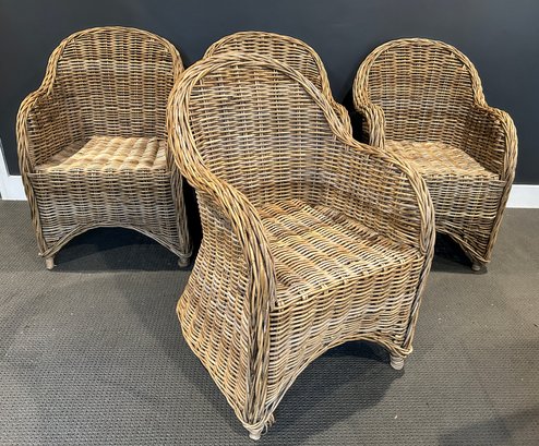 Lillian August Wicker Arm Chairs - Set Of 4 ( 1 Of 2)
