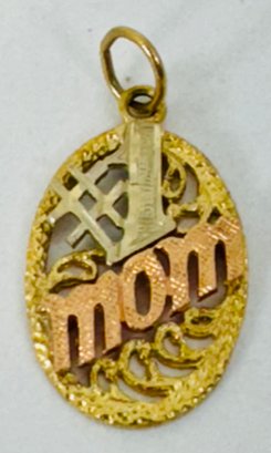 BEAUTIFUL 14K GOLD TRI COLOR #1 MOM CHARM OR PENDANT