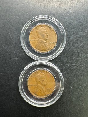 2 Wheat Pennies 1937, 1937-D