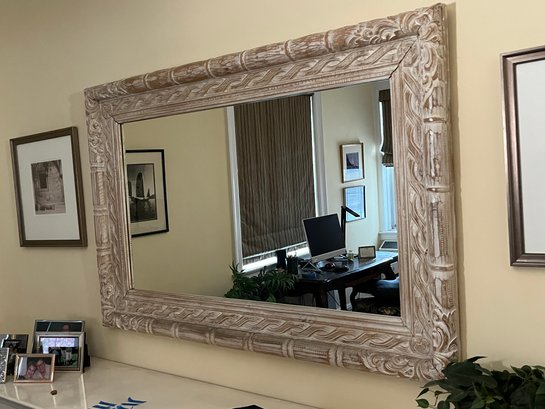 Oversized Carved Wood Framed Mirror