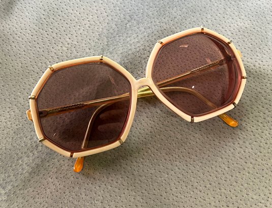 Pair Of Vintage 1960's/70's Guy Laroche Bamboo Frame Glasses / Sunglasses