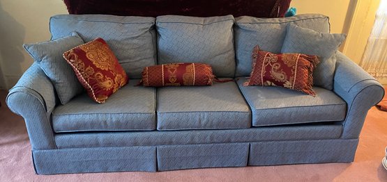 Blue Upholstered Sleeper Sofa