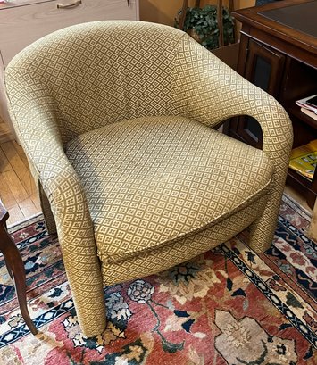 Vintage Mid Century Sculptural Upholstered Arm Chair With Pillow - Believe Knoll
