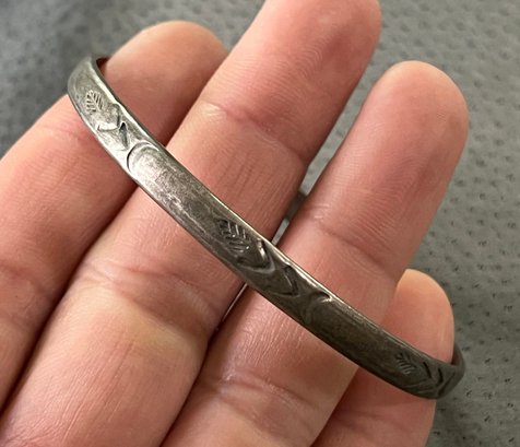 Vintage Mexican Sterling Silver Bangle Braeclet - 16g