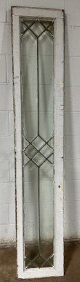 Gorgeous Antique 77 Inch Leaded Glass Window Panel