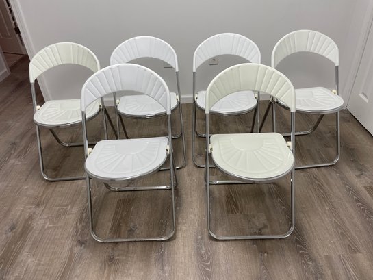 Set Of Six Folding Chairs.