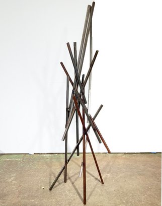 A Large Modern Metal Rod Art Sculpture