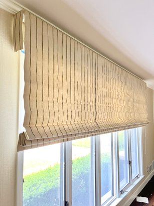 A  Sophisticated Herringbone  Waterfall Shade - Light Filtering Roller Shade - Family Room