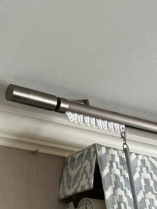 A Pair Of Sliding Drapery Rods - Ceiling Mounted - Satin Nickel - The Shade Store - Primary