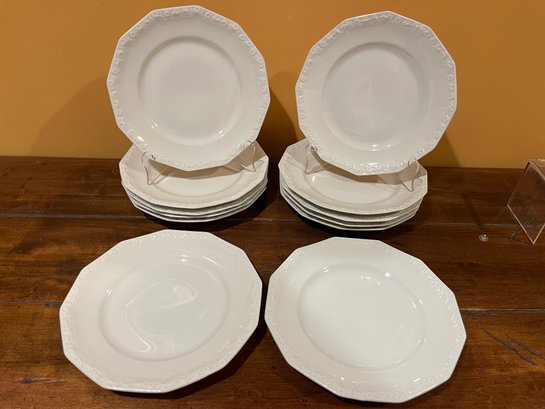 Vintage Rosenthal Porcelain Maria White Salad Plate Set Of 12  - MSRP $40 Each