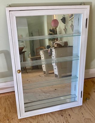 Hanging Display Case With Shelves And Door