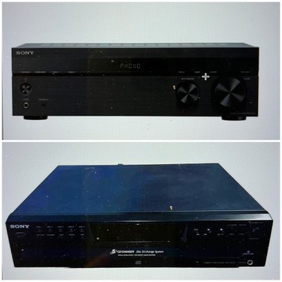 SONY Stereo Receiver STR-DH190 And SONY CD Changer 5 Compact Disc Player CDP-CE375 With Remotes