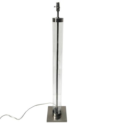 A Modern Glass And Brushed Steel Floor Lamp By Robert Abbey