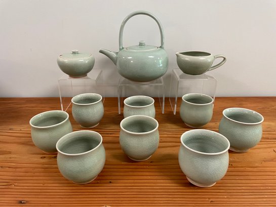 Celadon Green Stoneware Tea Set