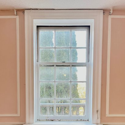 A Pair Of Vintage Single Pane Double Hung 6/9 Windows