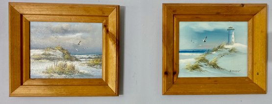 Signed And Framed Beach Paintings (2)