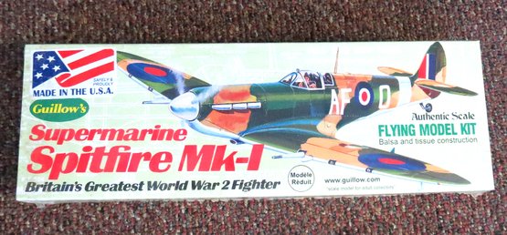 Guillow's Supermarine Spitfire Mk-1 Wood Model Kit Sealed In Box