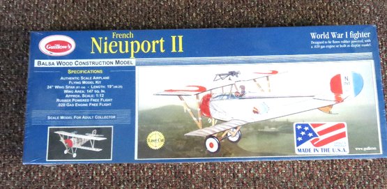 Guillow's French Nieuport II Wood Model Kit Sealed In Box