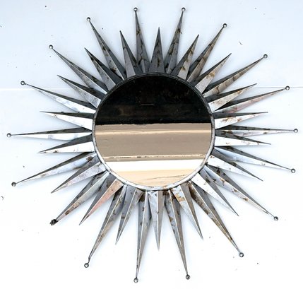 A Large Art Metal Sunburst Mirror