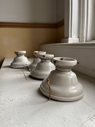 A Collection Of 14 Alabax Porcelain Lights - Original