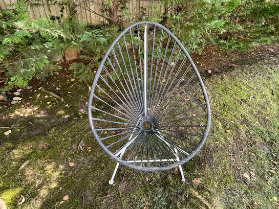 Outdoor Metal And Poly Rattan Egg Chair