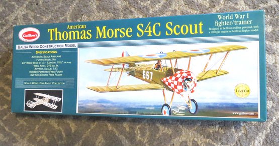 Guillow's Thomas Morse S4C Scout Plane Model Kit New In Box