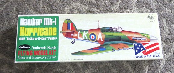 Guillow's Hawker Mk-1 Hurricane Plane Model Kit New In Box