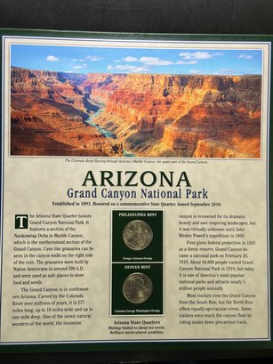 Arizona Grand Canyon National Park Commemorative Quarters