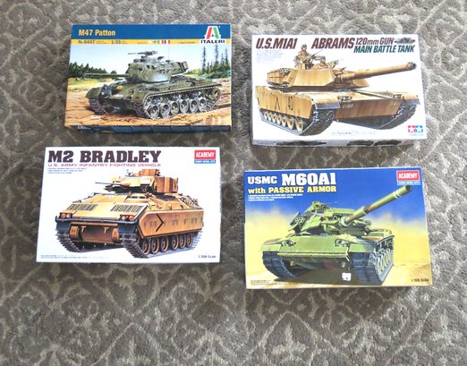 3 USA Abrams Bradley USMC Tank Model Kits New In Boxes