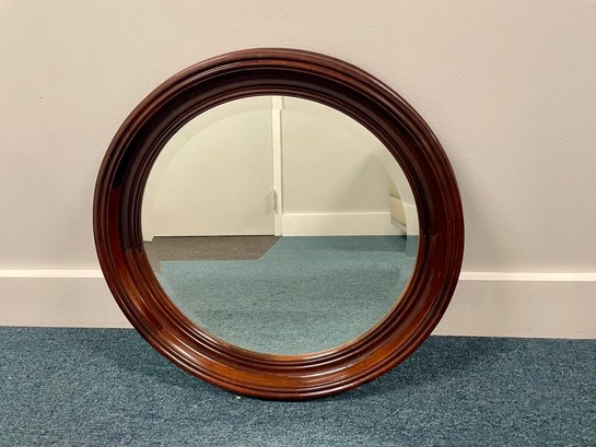 The Bombay Company Wide Wood Framed Round Mirror