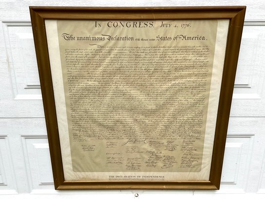 Reproduction Of W.J. Stone Facsimile Of The Declaration Of Independence