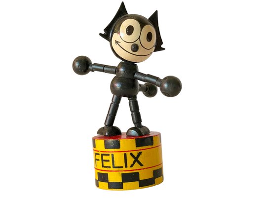 Felix The Cat Wooden Push Puppet