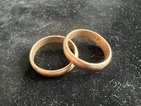 Pair Of Gold Bands Hallmarked 14 Crown