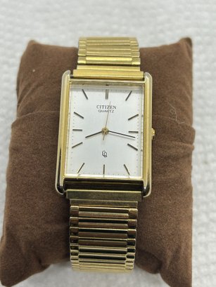 Vintage CITIZEN 41-8153 Dress Watch With Tank-style Case