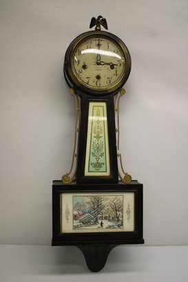 Antique New Haven 8 Day Clock With Whitney Chime