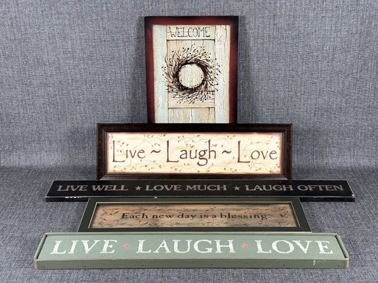 A Lovely Grouping Of Inspirational Wall Signs