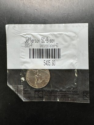 2005-P Uncirculated Jefferson Bison Nickel In Littleton Package