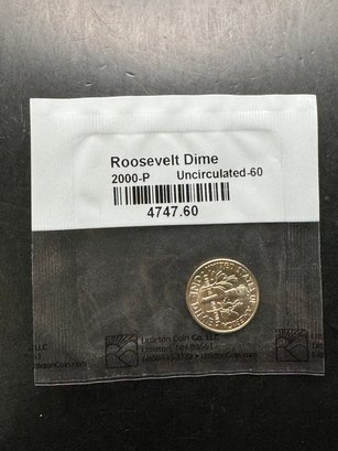 2000-P Uncirculated Roosevelt Dime In Littleton Package