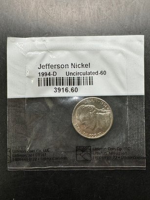 1994-D Uncirculated Jefferson Nickel In Littleton Package