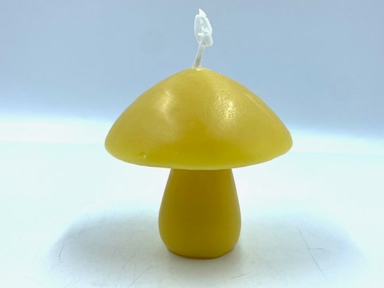 Light Yellow Unscented Mushroom Candle